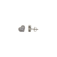 Zirconia Heart Stud Earrings (Silver)