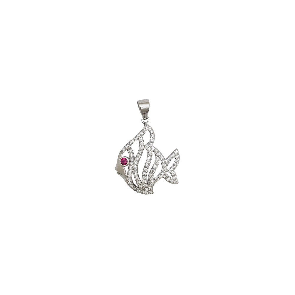 Zirconia Fish Pendant (Silver)