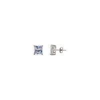 Princess-Cut Cubic Zirconia Stud Silver (Pair)