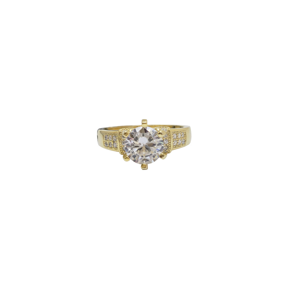 Zirconia Engagement Ring (Yellow Silver)