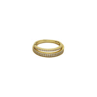 2-Piece Zirconia Wedding Ring Set (Yellow Silver)