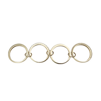 Zirconia Connected 4-Piece Stack Ring (14K)