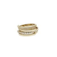 Zirconia Connected 4-Piece Stack Ring (14K)