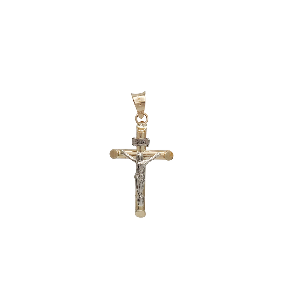 Two Tone Crucifix Pendant (10K)