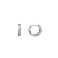 Zirconia Huggie Earrings (Silver)