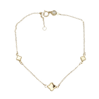 Dainty Plain Flower Charm Bracelet (14K)