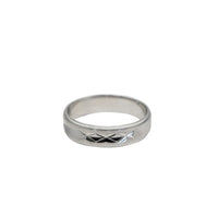 [4.6 mm] Diamond-Cut 3 Swiss Cut X Design Wedding Ring (14K)