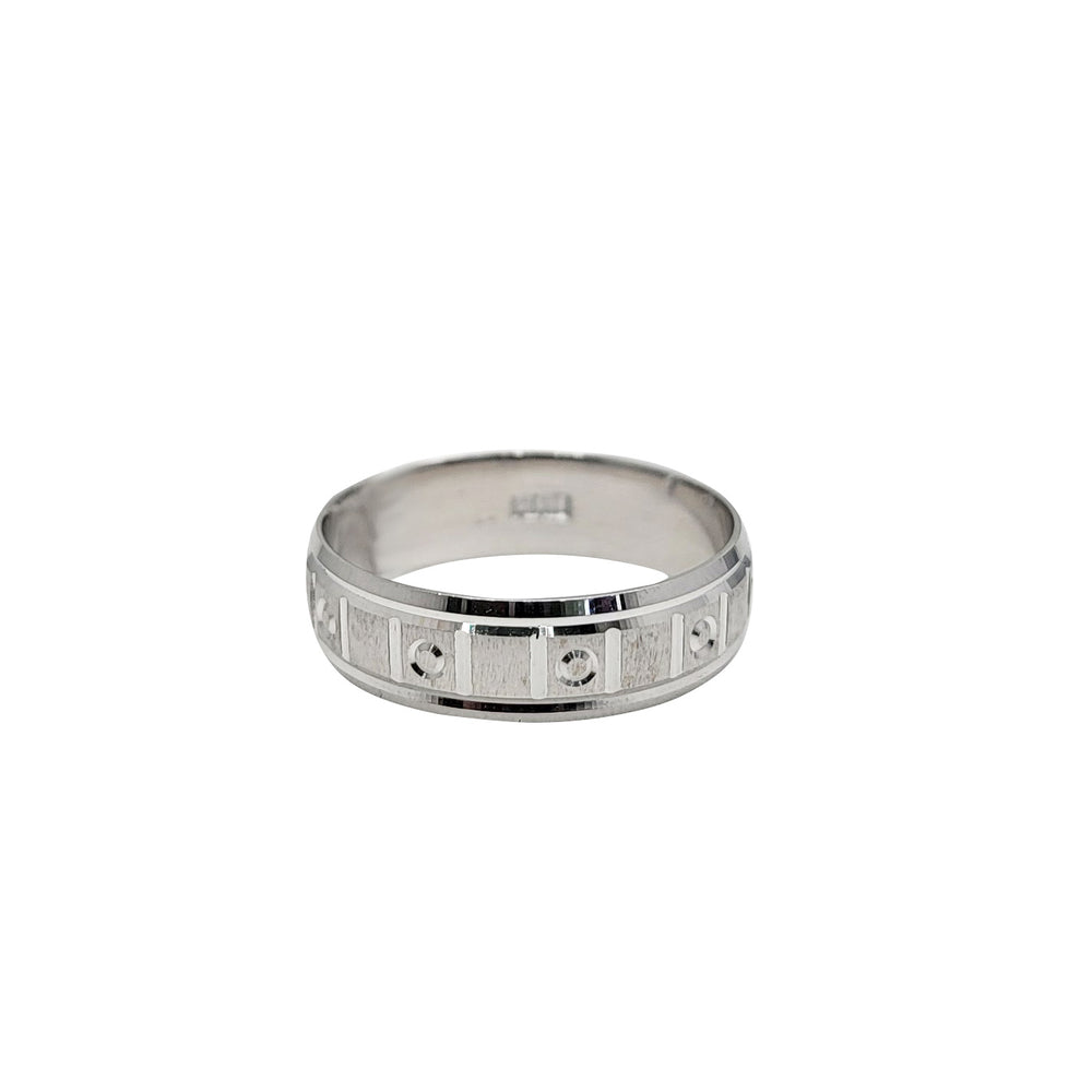 [6 mm] Diamond-Cut Dot Pattern Wedding Ring (14K)