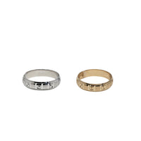 [4.5 mm] Diamond-Cut Dot Pattern Wedding Ring (14K)