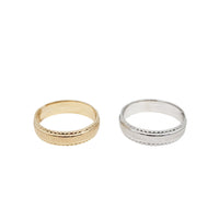 [4.6 mm] Diamond Cut Edge Matter Finish Wedding Band (14K)