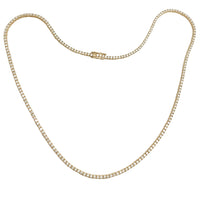Yellow Gold Diamond Tennis Necklace (14K)