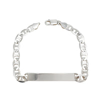 Flat Mariner Link Engravable ID Bracelet (Silver)