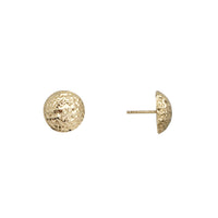 Yellow Gold Half Diamond Cut Ball Stud Earrings (14K)