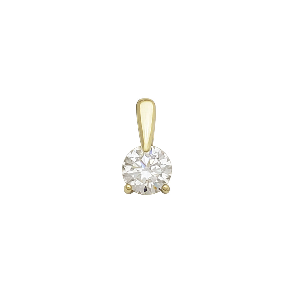 Zirconia Round Pendant (Yellow Silver)
