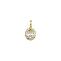 Zirconia Oval Pendant (Yellow Silver)