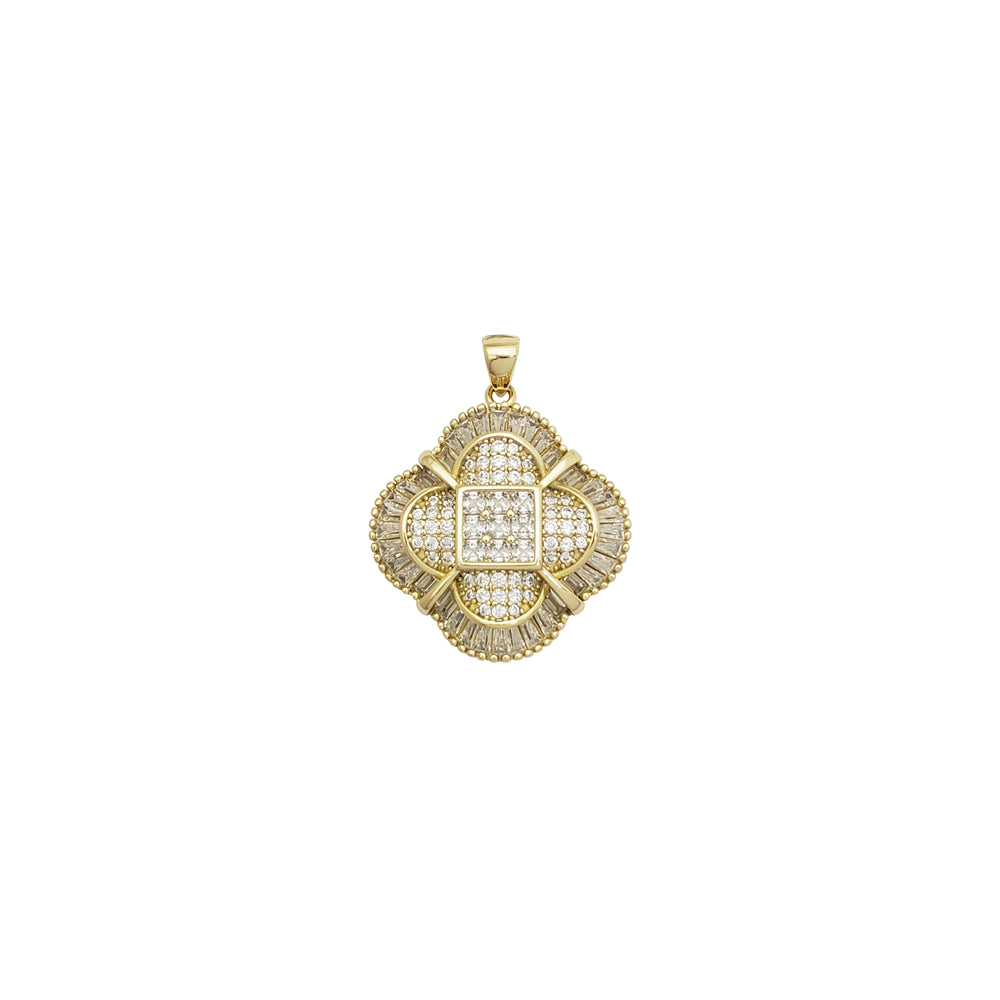 Zirconia Flower Pendant (Yellow Silver)