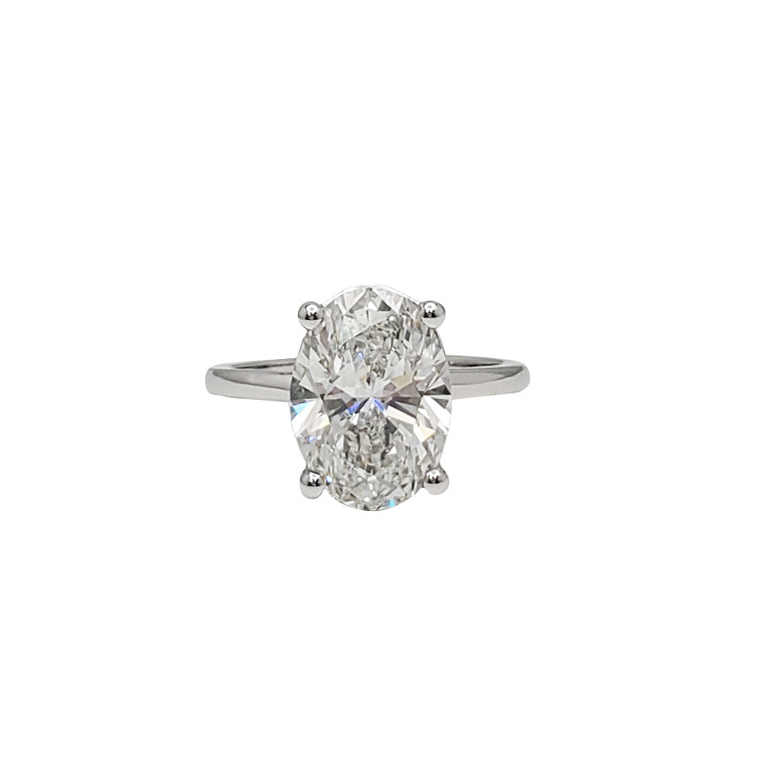Oval Solitaire 4.01ctw Lab Grown Diamond Engagement Ring (14K)