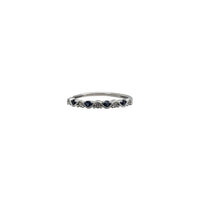 Blue CZ & Diamond Ring (10K)