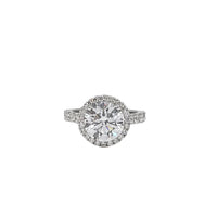 Round Halo Lab Grown Diamond Engagement Ring (14K)
