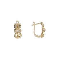 Zirconia Fancy Infinity Huggie Earrings (14K)