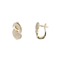 Zirconia Fancy Teardrop Huggie Earrings (14K)
