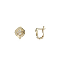 Zirconia Fancy Huggie Earrings (14K)