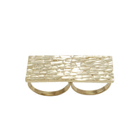 Two-Fingers Diamond-Cut Nugget Textured Ring (10K)