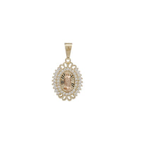 Tricolor Iced Out Fancy Virgin Mary/Guadalupe Pendant (14K)