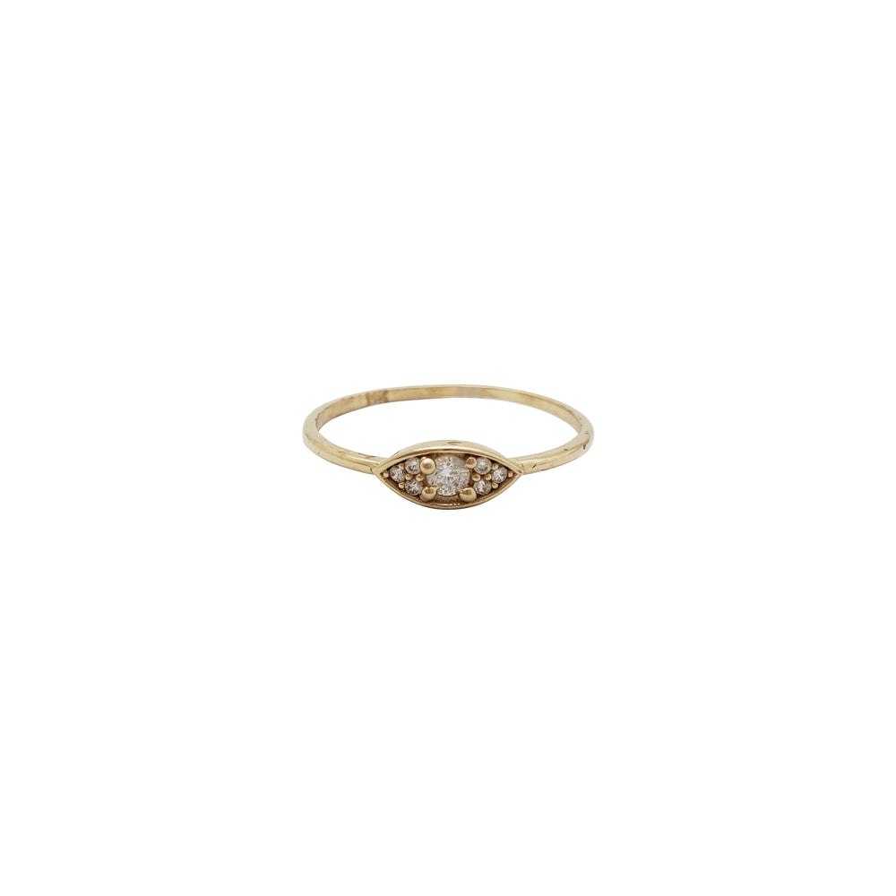 Cubic Zirconia Evil Eye Ring (14K)