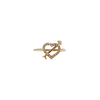 Cupid's Arrow Heart Zirconia Ring (14K)