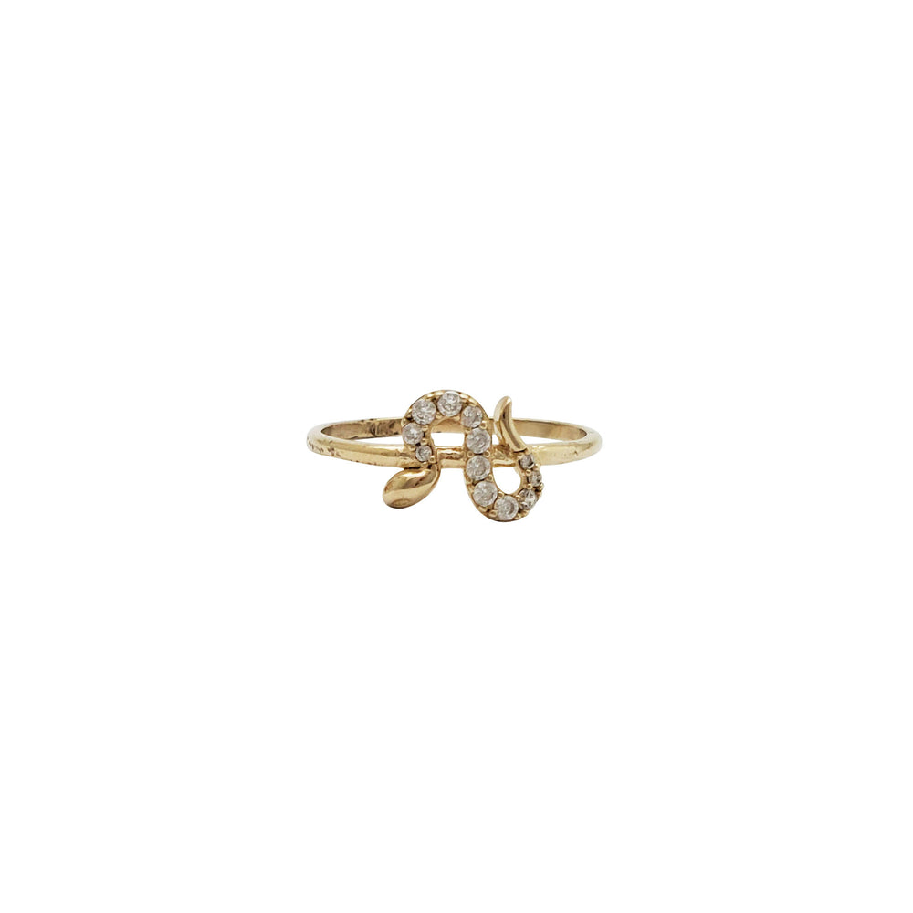 Zirconia Snake Ring (14K)