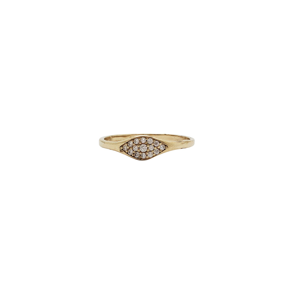 Marquise Pave Zirconia Ring (14K)