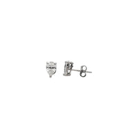 Pear Shape CZ Stud Earrings (Silver)