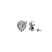 Pear Shape CZ Stud Earrings (Silver)