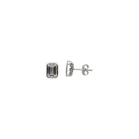 Emerald Cut CZ Earrings (Silver)