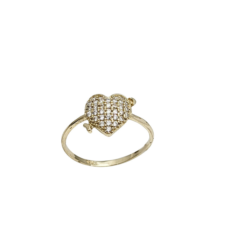 Zoben Zuciya na Zirconia Kibiya (14K)