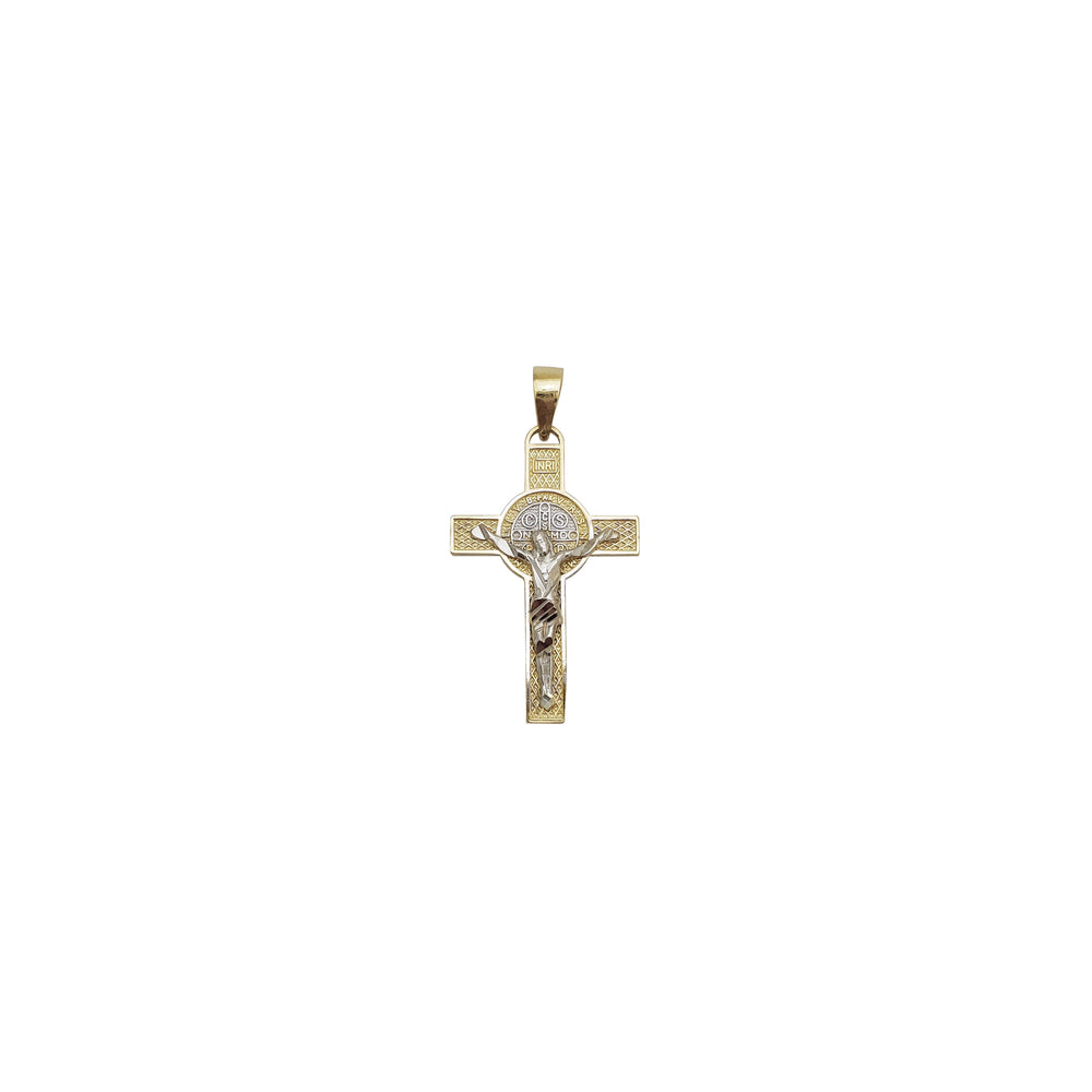 Diamond-Cut Jesus Crucifix Pendant (14K)
