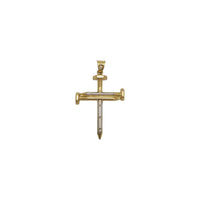 Zirconia Diamond-Cut Nail Cross Pendant (14K)