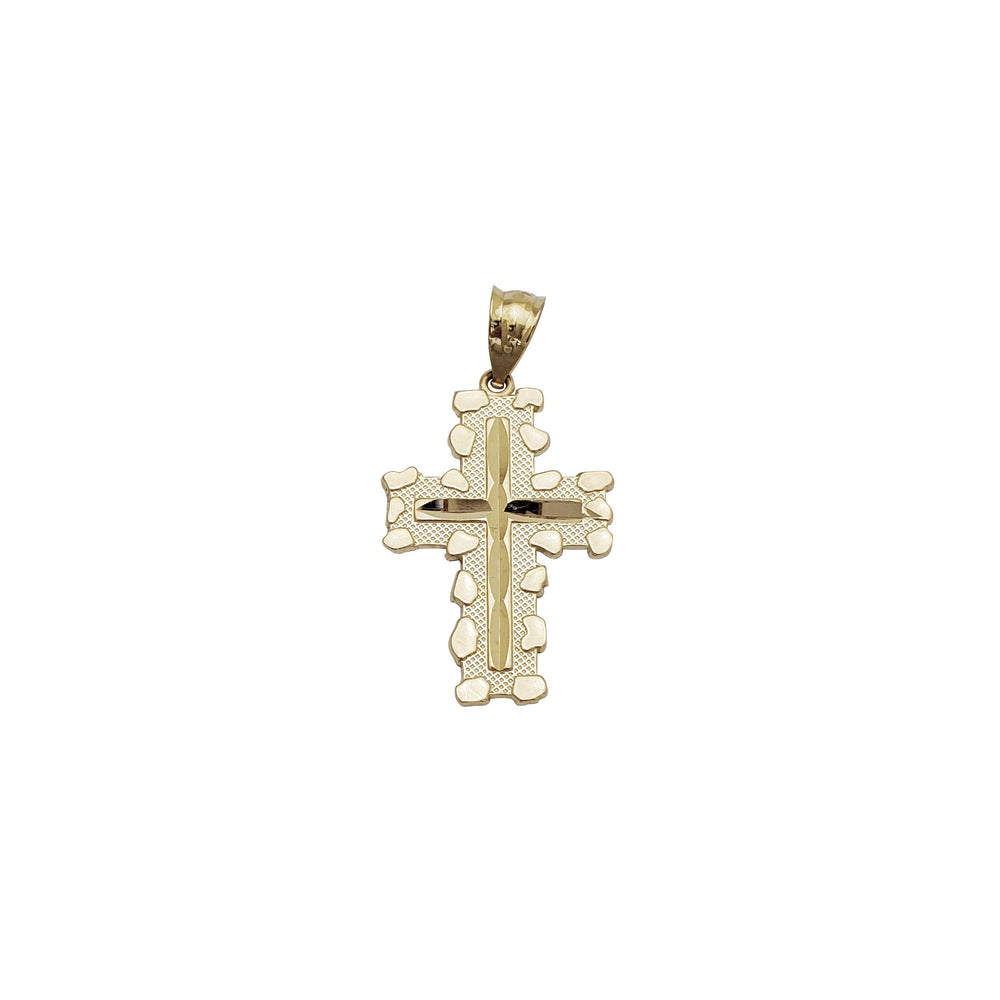 Bututun Giciye Mai Zane-zanen Diamond-Cut Nugget (14K)