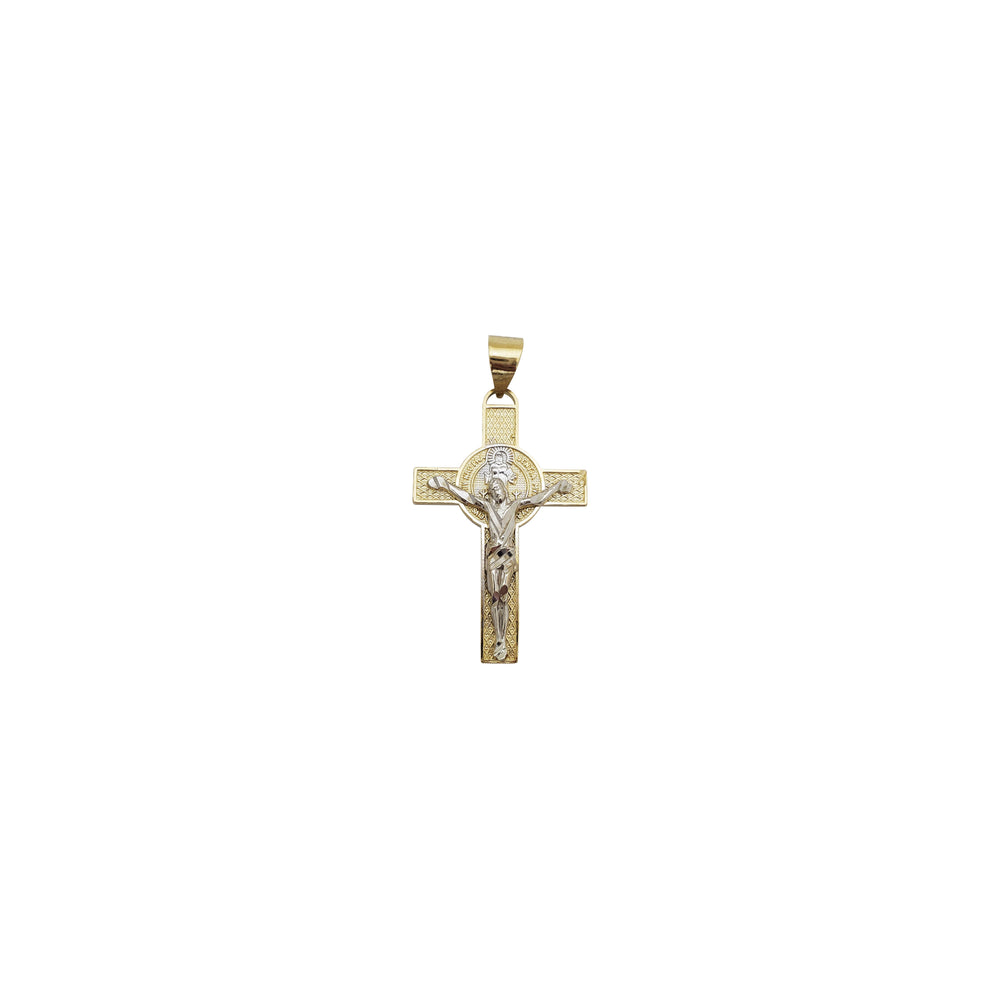Diamond-Cut Jesus Crucifix Pendant (14K)