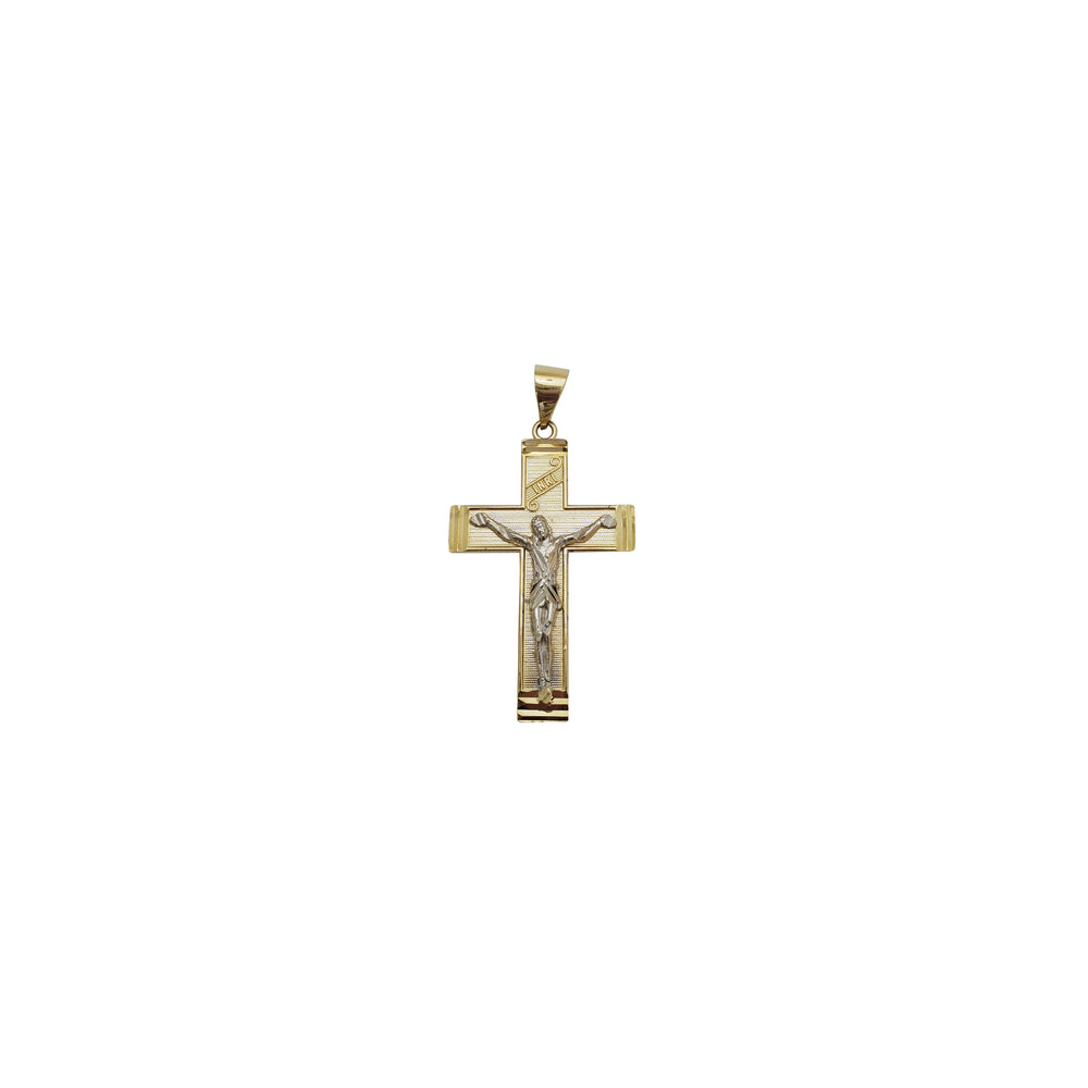 Diamond-Cut Jesus Crucifix Pendant (14K)