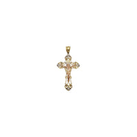Three-Color Diamond-Cut Cross Pendant (14K)