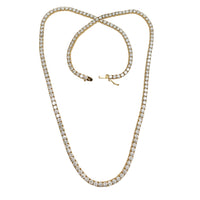 Yellow Gold Lab Grown Diamond Tennis Necklace (14K)
