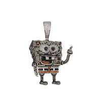 Iced Out SpongeBob SquarePants Pendant (Silver)