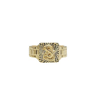 Diamond Cut Dragon Watch Band Ring (14K)