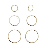 [2 mm] Slim in Plain Hoop Earrings (14K)