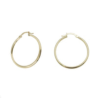 Plain Flat Hoop Earrings (14K)