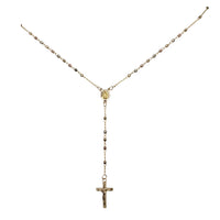 Discos-Cuts Beads Rosary Necklace (14K)