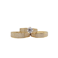 Zirconia 3-Pieces Set Wedding/Engagement Ring (14K)