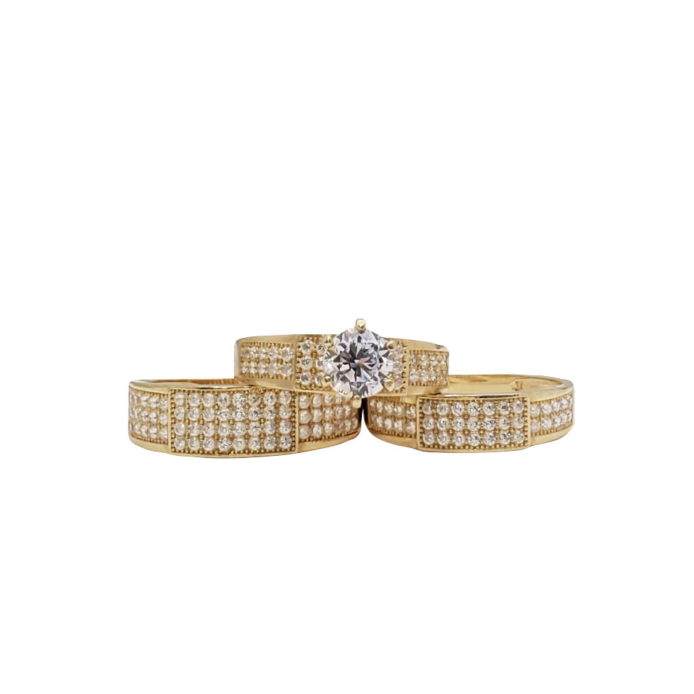 Zirconia 3-Pieces Set Wedding/Engagement Ring (14K)